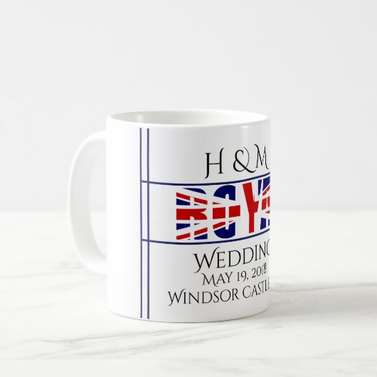 Königliche Hochzeit 2018 H u. M - Kaffeetasse (Vorderseite Links)