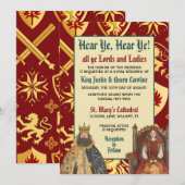 Königliche Hochzeit im Mittelalter Einladung (Vorne/Hinten)