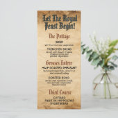 Königliche Hochzeit im Mittelalter Menükarte (Stehend Vorderseite)