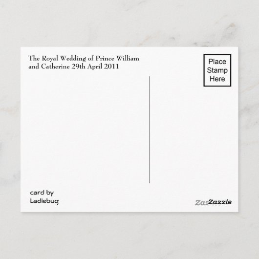 Königliche Hochzeit Postkarte (Rückseite)