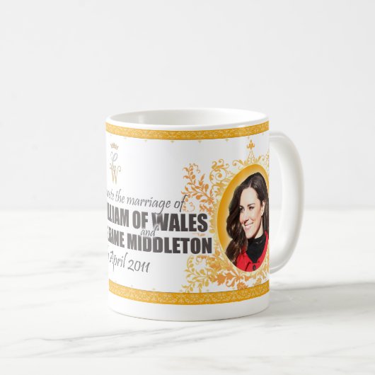 Königliche Hochzeit - Prinz William u. Kaffeetasse (VorderseiteRechts)