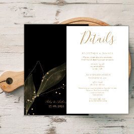 Königliche Hochzeit schwarz und goldgelb minimalis Begleitkarte