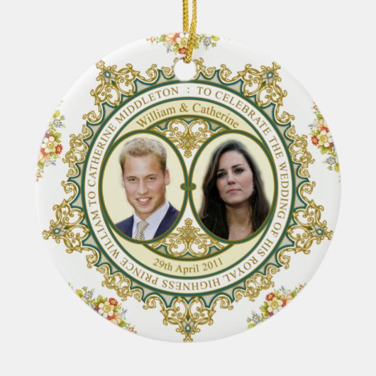 Königliche Hochzeits-Verzierung Keramik Ornament (Vorne)