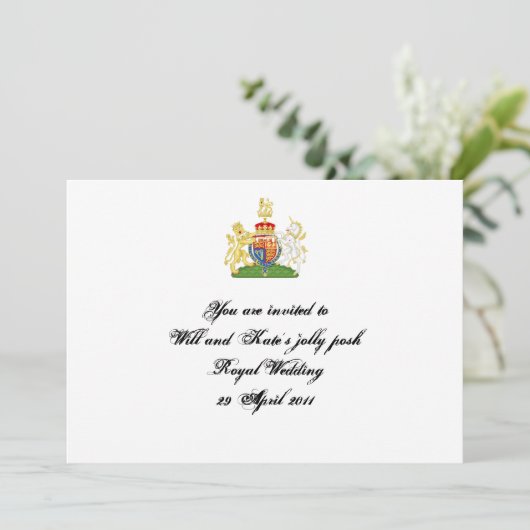 Königliche Hochzeitsfeier Einladung (Stehend Vorderseite)