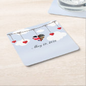 Königliche Hochzeitsfeier Rechteckiger Pappuntersetzer (angewinkelt)