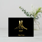 Königliche Hochzeitskarte Foil Rsvp Folie Einladungspostkarte (Stehend vorne)