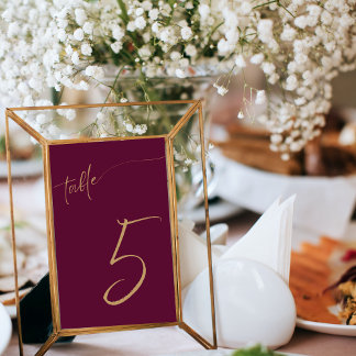 Königliche Hochzeitskarten Bordeaux-Tischnummer Tischnummer