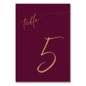 Königliche Hochzeitskarten Bordeaux-Tischnummer Tischnummer (Rückseite)
