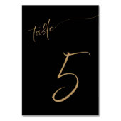 Königliche Hochzeitskarten mit schwarzer und golde Tischnummer (Rückseite)