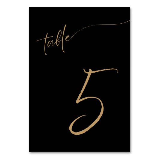 Königliche Hochzeitskarten mit schwarzer und golde Tischnummer (Vorderseite)