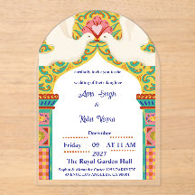 Königliche indische Hochzeitseinladung | Gold Trad