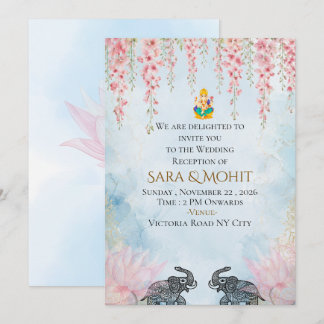 Königliche indische Hochzeitsempfangs-Einladungska Einladung