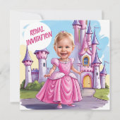 Königliche Karikatur 4. Geburtstag Einladung (Vorderseite)