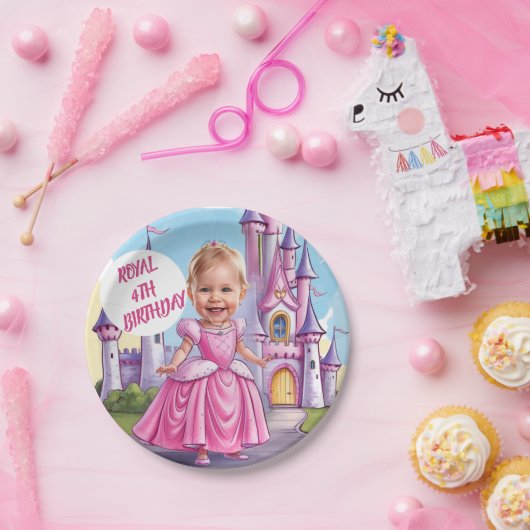 Königliche Karikatur 4. Geburtstag Pappteller (Party)