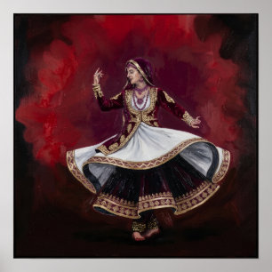 Königliche Kathak-Tänzerin Zeitgenössische Bildend Poster