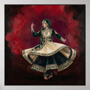 Königliche Kathak-Tänzerin Zeitgenössische Bildend Poster