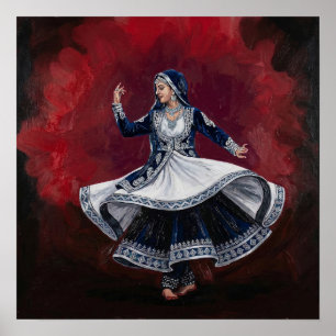 Königliche Kathak-Tänzerin Zeitgenössische Feine K Poster
