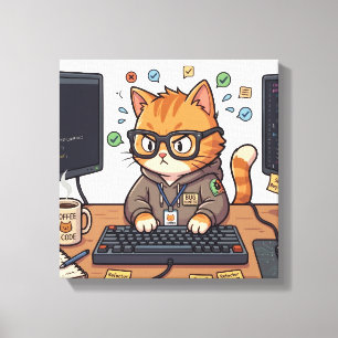Königliche Katze auf Stretchleinwand Elegante Ka Leinwanddruck