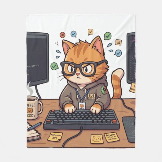 Königliche Katze  Fleecedecke (Vorderseite)