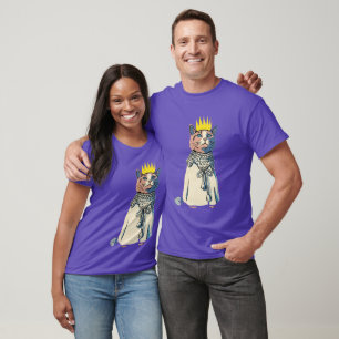 Königliche Katze in Krone und Robe Vintage Pop Art T-Shirt