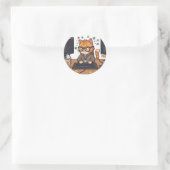 Königliche Katzenaufkleber Runder Aufkleber (Tasche)