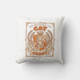 Königliche Katzenschopf Katzen Heraldik Wappen Vin Kissen