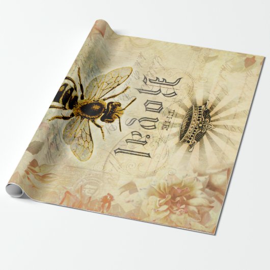 Königliche Königin Bee Ephemera Decoupage Geschenkpapier (Ungerollt)