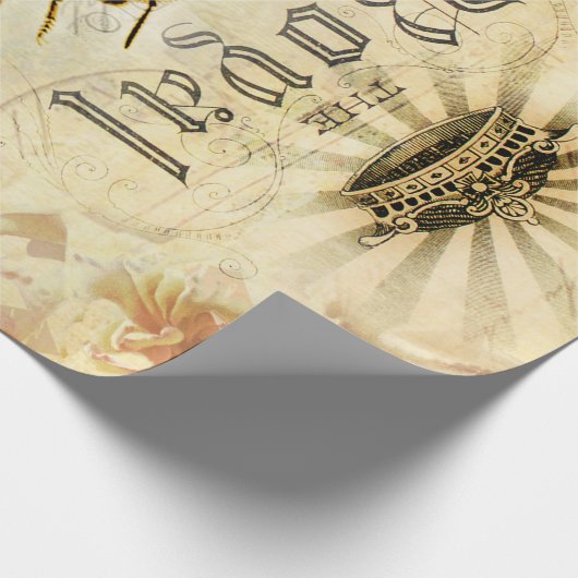 Königliche Königin Bee Ephemera Decoupage Geschenkpapier (Ecke)