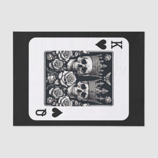 Königliche Königin & Königin der Herzen Skulls & R Seidenpapier (Vorderseite)