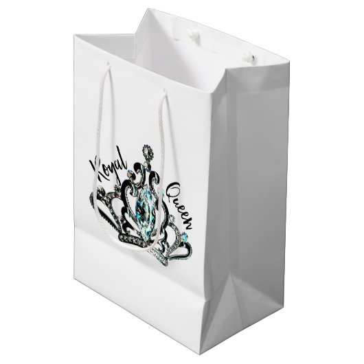 Königliche Königin Mittlere Geschenktüte (Vorderseite Schrägansicht)