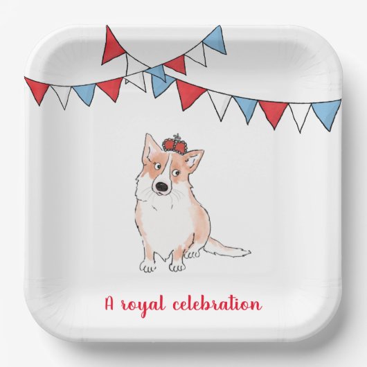 Königliche Korglatte Pappteller (Vorderseite)