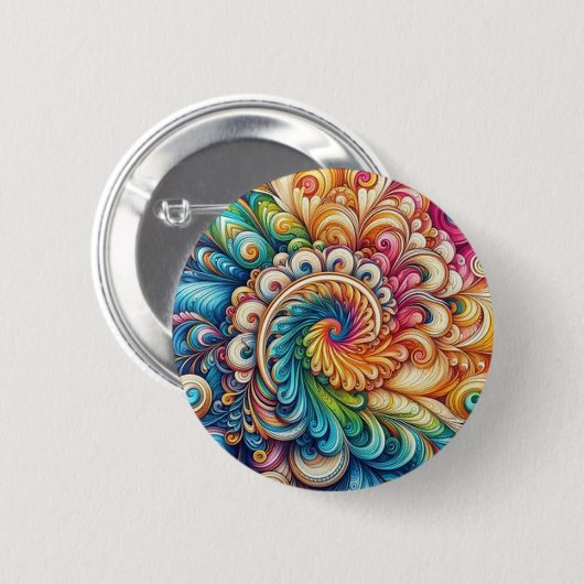 Königliche Krawatte-Färbung Regenbogenfarben Schal Button (Vorne & Hinten)