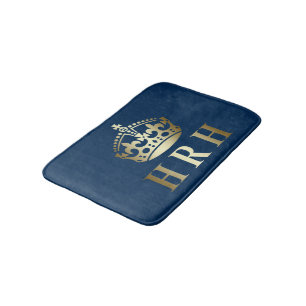 Königliche Krone Gold und Blau Badematte