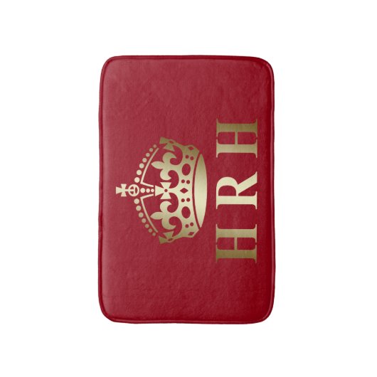 Königliche Krone Gold und Rot Badematte (Vorderseite Vertikal)
