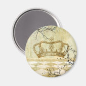 Königliche Krone mit Zweigen Magnet (Vorderseite/Rückseite)