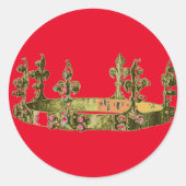Königliche Krone Runder Aufkleber (Vorderseite)
