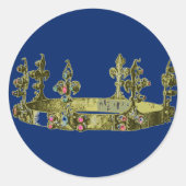 Königliche Krone Runder Aufkleber (Vorderseite)