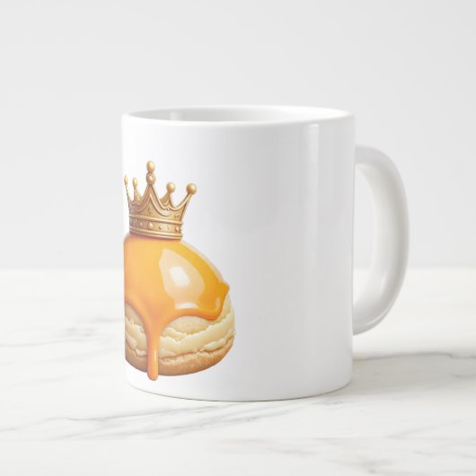 Königliche Kronen-Gebäcktasse | Süßes Backgeschenk Jumbo-Tasse (Vorderseite Rechts)