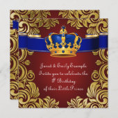 Königliche Kronprinz Geburtstagspartei Einladung (Vorne/Hinten)
