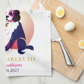 Königliche Krönung König Charles Dog Funny Geschirrtuch (Viertel Falte)