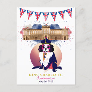 Königliche Krönung König Charles Dog Funny Postkarte