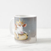 Königliche Kuh träumt auf dem Käsethrone Kaffeetasse (Vorderseite Links)