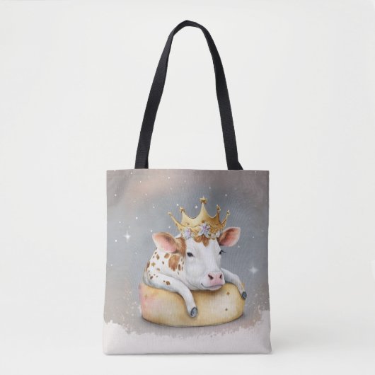 Königliche Kuh träumt auf dem Käsethrone Tasche (Vorderseite)