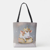 Königliche Kuh träumt auf dem Käsethrone Tasche (Rückseite)