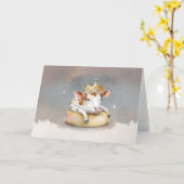 Königliche Kuh träumt von Käse Throne Karte (Gelbe Blume)