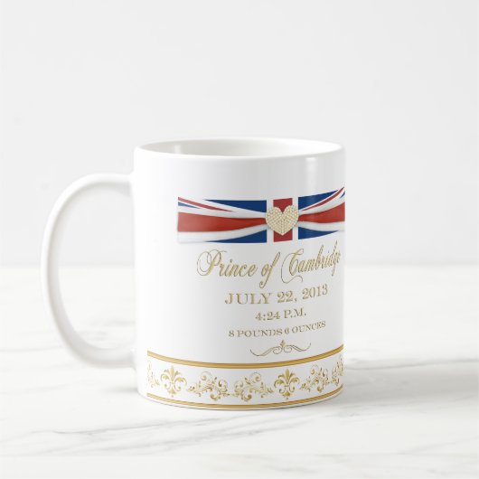 Königliche Lieferungs-Baby-Andenken-Tasse Kaffeetasse (Links)