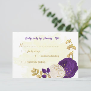 Königliche lila Blume Goldmedaille botanische Hoch RSVP Karte