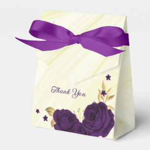 königliche lila Blumen goldene Blätter Marmor Geschenkschachtel