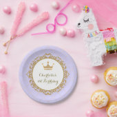 Königliche lila Goldprinzessin Birthday Party 7" Pappteller (Party)
