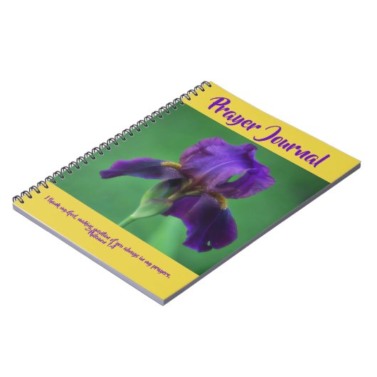 Königliche lila Iris-Gebets-Zeitschrift Notizblock (Linke Seite)